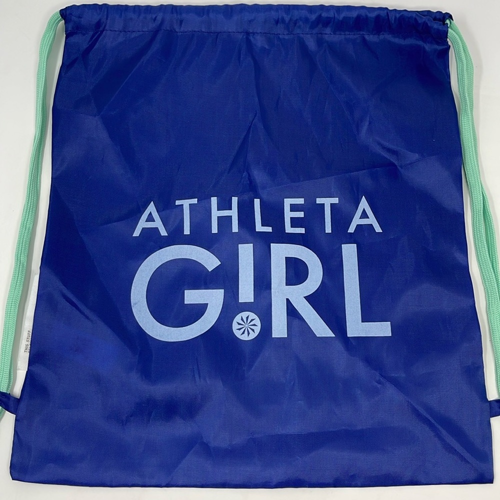 ATHLETA GIRL: Blue/White Cinch Sack Drawstring Bag/Backpack